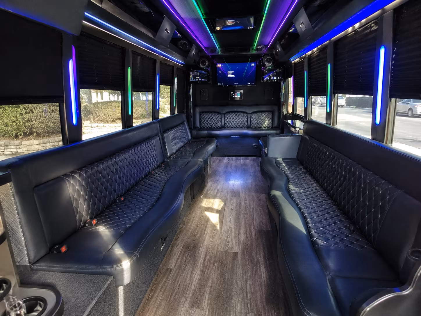 waterbury 15 passenger party bus interior