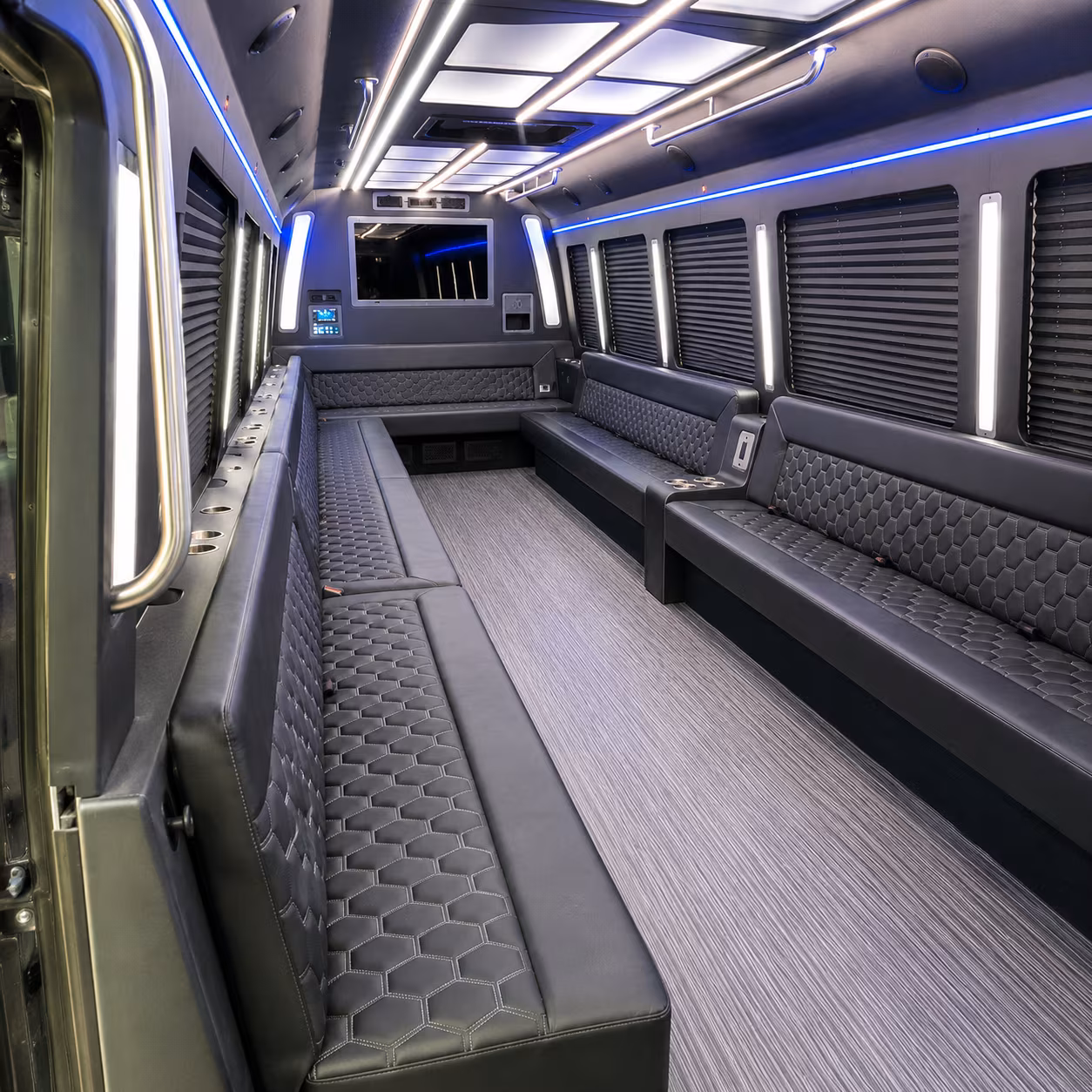 waterbury 40 passenger party bus interior